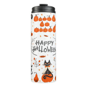 Halloween-ontwerpelementen. Halloween clipart met Thermosbeker