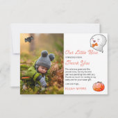 Halloween Onze kleine Boo Ghost Boy 1ste verjaarda Bedankkaart (Voorkant)