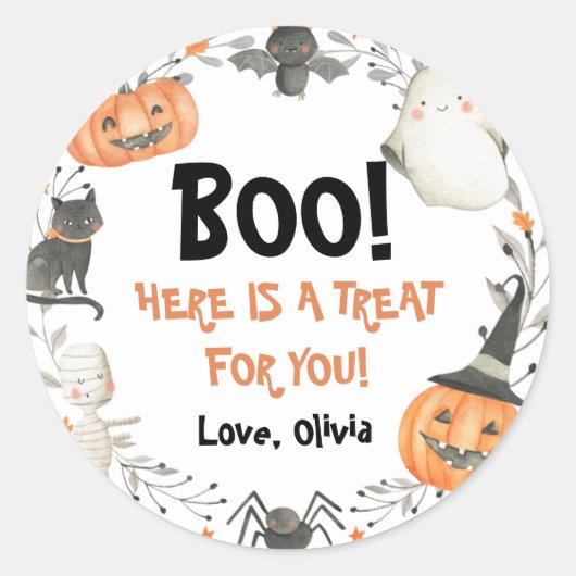Halloween Onze Kleine Boo Verjaardagsfeest Sticker (Voorkant)