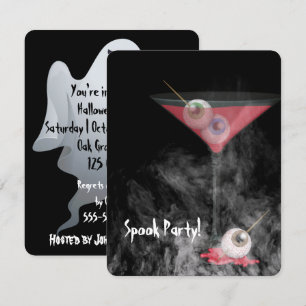 Halloween oogbal martini in rook kaart