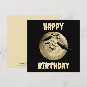 Halloween Oogst Volle Maan en Nachtvlucht Vleermui Kaart