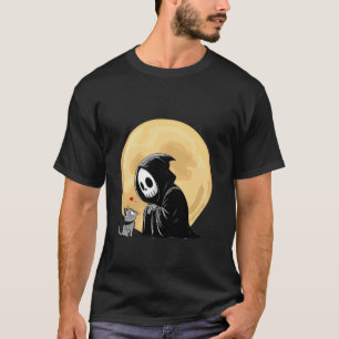 Halloween Oogstkat Volle Maan Gotisch Schattig Gra T-shirt