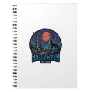 Halloween Oost Huilende Wolf Rode Maan Zombie Hand Notitieboek
