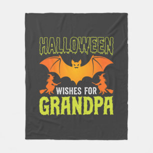 Halloween Opa Vleermuis Heks Wensen Fleece Deken