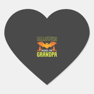 Halloween Opa Vleermuis Heks Wensen Hart Sticker