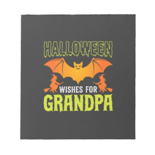 Halloween Opa Vleermuis Heks Wensen Notitieblok
