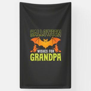 Halloween Opa Vleermuis Heks Wensen Spandoek