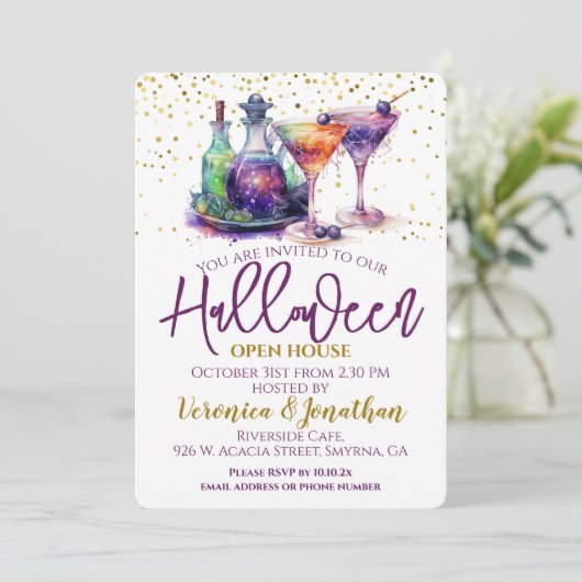 Halloween Open House Party Kaart (Staand voorkant)