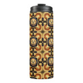 Halloween Opgeblazen Puff Pompoen Gezicht Ontwerp Thermosbeker (Voorkant)