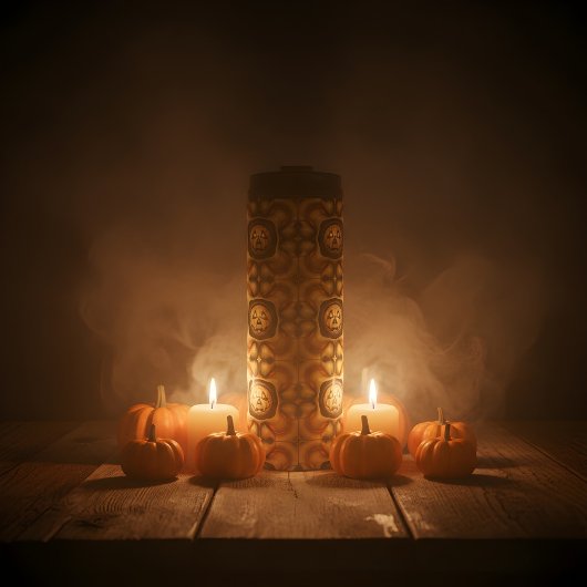 Halloween Opgeblazen Puff Pompoen Gezicht Ontwerp Thermosbeker