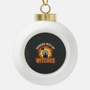 Halloween ophangen met mijn heksen spookhuis keramische bal ornament
