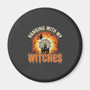 Halloween ophangen met mijn heksen spookhuis magneet
