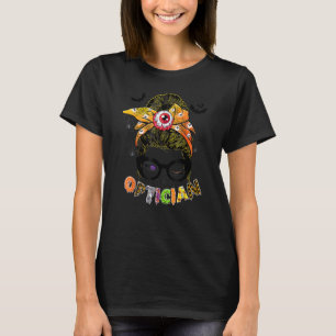 Halloween Opticien Kostuum Rommelige Bun Haar Vrou T-shirt