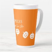 Halloween Orange Citrouille Latte Mug (Angle droit)