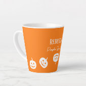Halloween Orange et blanc Citrouille Latte Mug (Angle gauche)