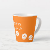 Halloween Orange et blanc Citrouille Latte Mug (Angle droit)