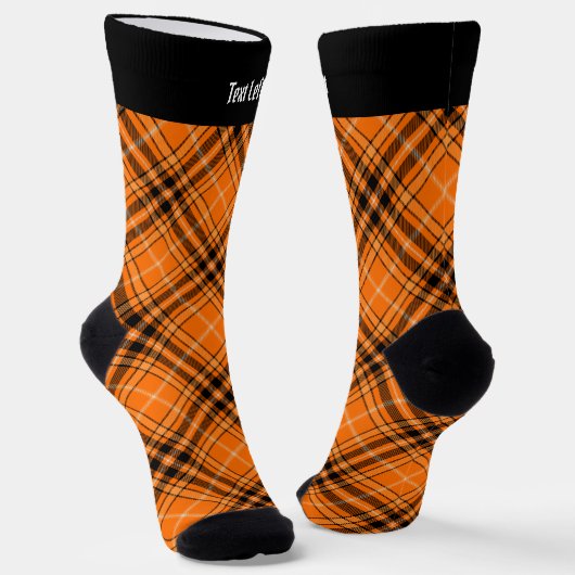 Halloween Orange Tartan Socks Sokken (Gebogen)