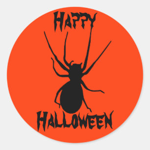 Halloween Oranje Black Creepy Spider Stickers