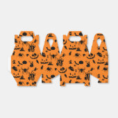 Halloween Oranje Black Pattern Bedankdoosjes (Uitgevouwen)