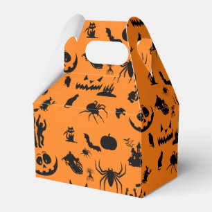 Halloween Oranje Black Pattern Bedankdoosjes
