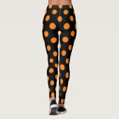 Halloween Oranje Black Polka Dot Leggings (Achterkant)