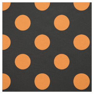 Halloween Oranje Black Polka Dot Stof