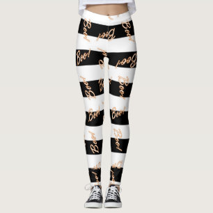 Halloween Oranje BOO Zwart & Wit Gestreepte Festie Leggings