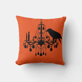 Halloween Oranje Chandelier & Raven Pillow Kussen