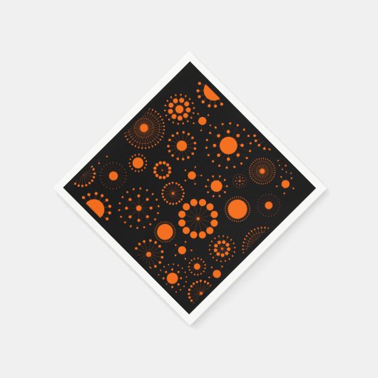 Halloween Oranje en Black Circles Patroon Servetten (Hoek)