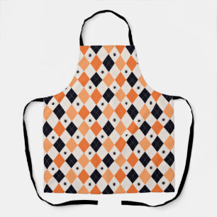 Halloween Oranje en Black Spider Argyle Pattern Schort
