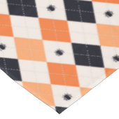 Halloween Oranje en Black Spider Argyle Pattern Tafelkleed (Gekanteld)
