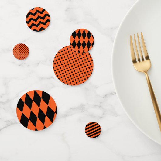 Halloween Oranje en zwart | Gemengd Confetti (Groep)