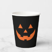 Halloween oranje en zwarte Jack o lantern pompoen Papieren Bekers (Voorkant)