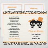 Halloween oranje- en zwarte-schedel-trouwprogramma (Voorkant / Achterkant)