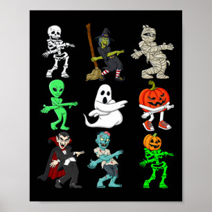 Halloween Oranje Justice Monsters Skeleton Boys Gi Poster