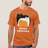 Halloween Oranje katten T-shirt (Voorkant)