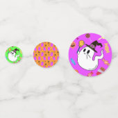 Halloween Oranje kleine spook Kinder Confetti (Voorkanten)