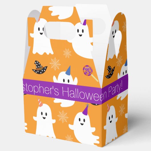 Halloween Oranje Little Ghost Kinder party Bedankt Bedankdoosjes (Geopend)