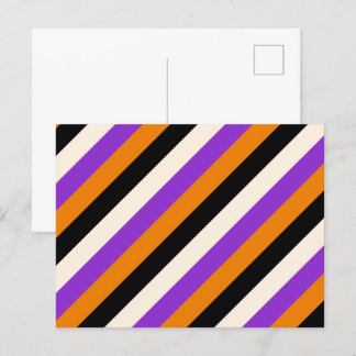 Halloween Oranje Paars Zwart Streep Briefkaart
