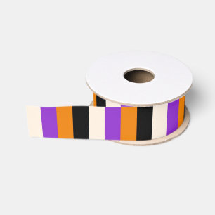 Halloween Oranje Paars Zwart Streep Grosgrain Lint
