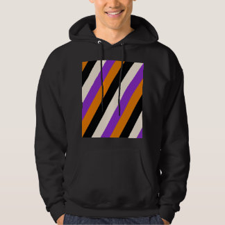 Halloween Oranje Paars Zwart Streep Hoodie