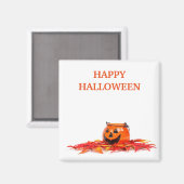 Halloween Oranje pompoen Magneet (Voorkant / Achterkant)