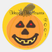 Halloween Oranje pompoen Ronde Sticker (Voorkant)