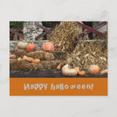 Halloween Oranje pompoen rustiek Briefkaart (Voorkant)