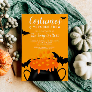 Halloween oranje potion vlekt kostuum party kaart