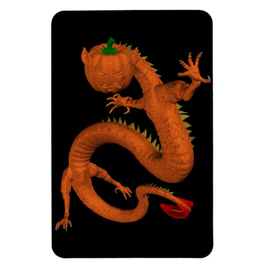 Halloween Oranje Pumpkin Dragon Magneet (Verticaal)
