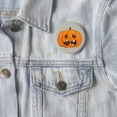 Halloween Oranje Pumpkin Jack-o'-lantern Ronde Button 5,7 Cm (In situ)