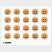 Halloween Oranje Pumpkin Jack-o'-lantern Ronde Sticker (Vel)