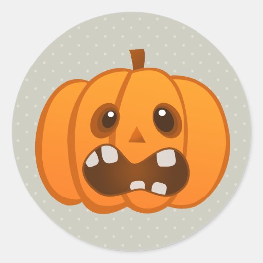 Halloween Oranje Pumpkin Jack-o'-lantern Ronde Sticker (Voorkant)