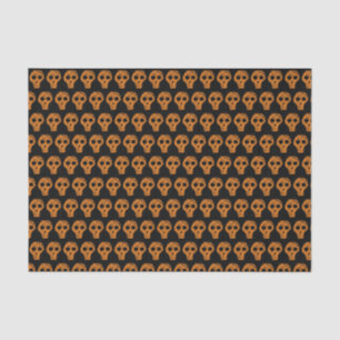 Halloween Oranje Skull Pattern Black Tissuepapier